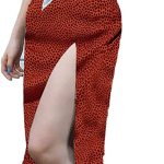 HIGO FASHION Women's Leopard Maxi Skirt,High Waist Stretch